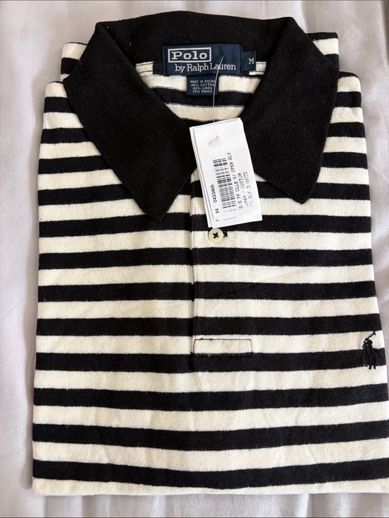 Polo Ralph Lauren Other - Vintage Polo by Ralph Lauren Black & White Striped Knit Polo